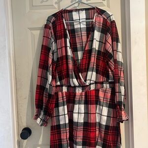 Bloom chic christmas dress. Long sleeve, front clasp.